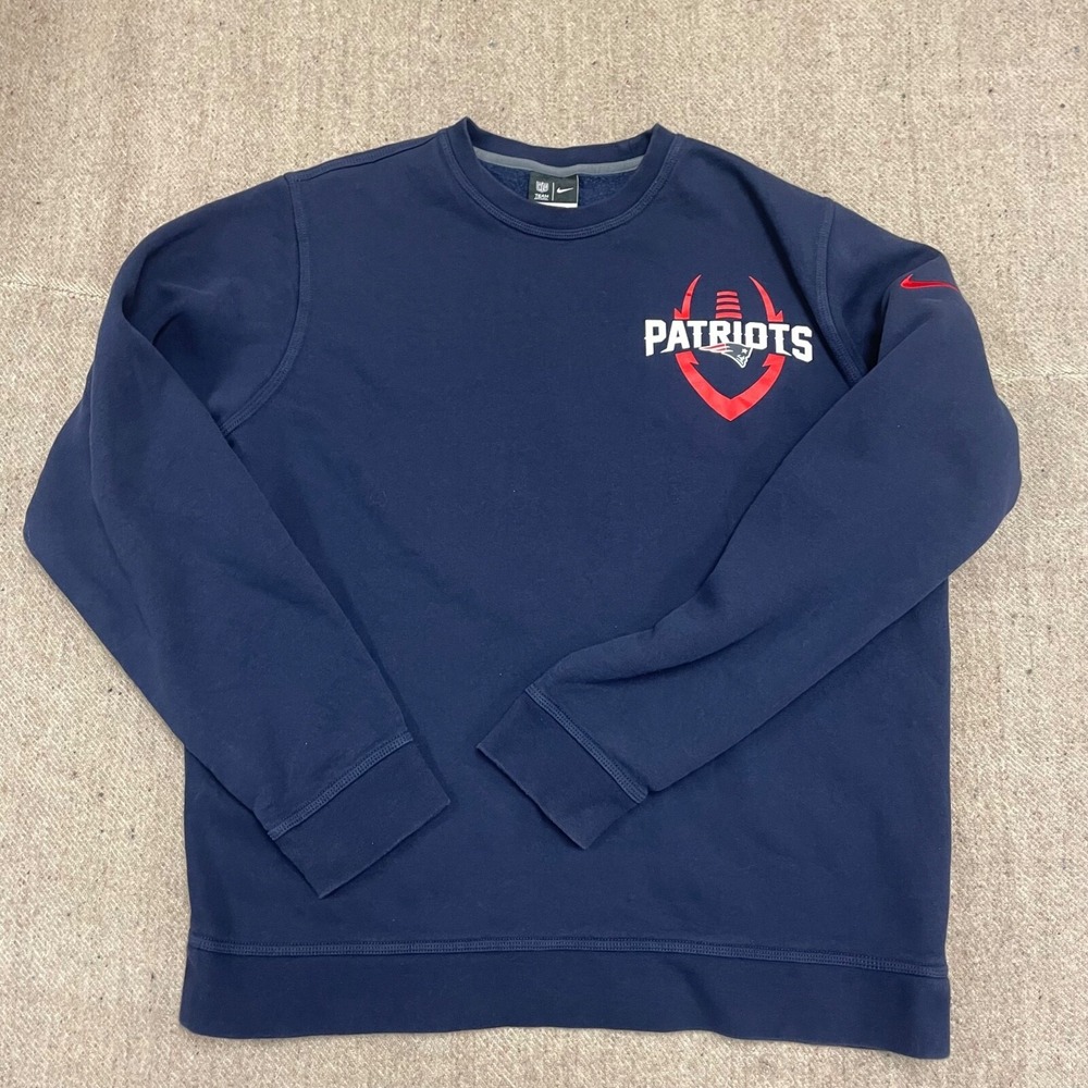 Vintage New England Patriots Sweatshirt Mens XL Blue Y2K Nike